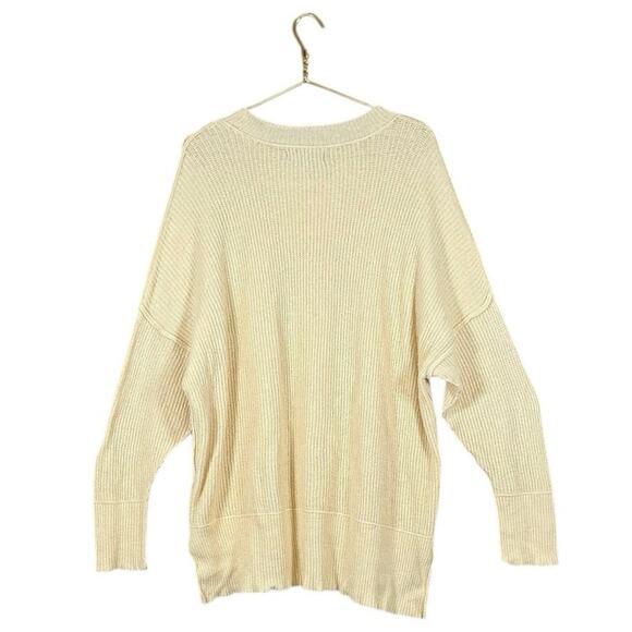 Natural Reflections Sweater | Butter Yellow Ribbed Knit Oversized Pullover | M - Picture 10 of 12
